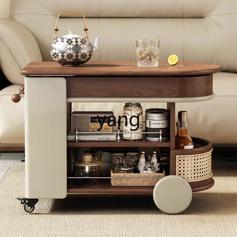 

YHM home sofa side cabinet retro trolley tea cabinet