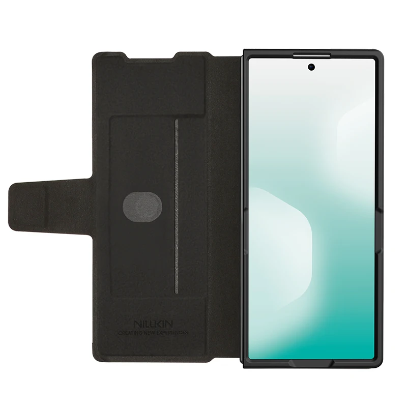 For Samsung Z Fold 7 5G Leather Case, NILLKIN Aoge Business Edition, Clamshell Design + Stand Function, Elastic S-Pen Holder view 6