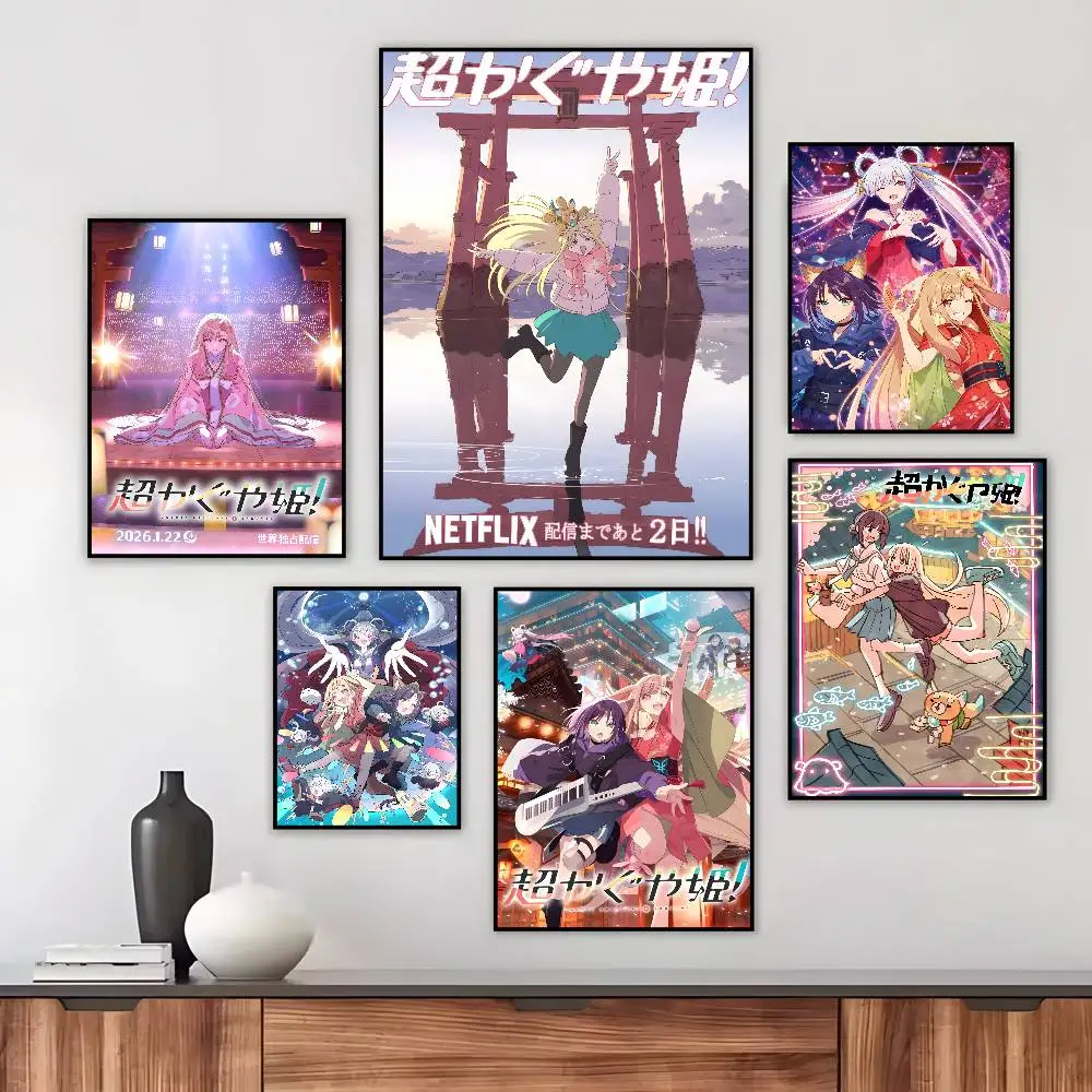 anime Cosmic Princess Kaguya Poster Art canvas HD aesthetic Printing Paper Wall Art for Living Room Bar fashion Home Decor