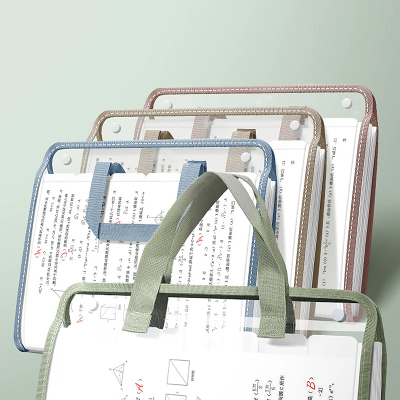 A4 폴더 PVC 휴대용 아코디언 가방 테스트 용지 보관 도서 학생 대용량 사무용품 다층 문서 가방