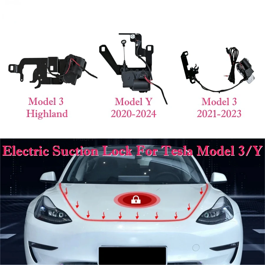 For Tesla Model 3 Highland Model Y/3 2020-2024 Electric Frunk Suction Lock Front Spare Box Automatic Adsorption Closer