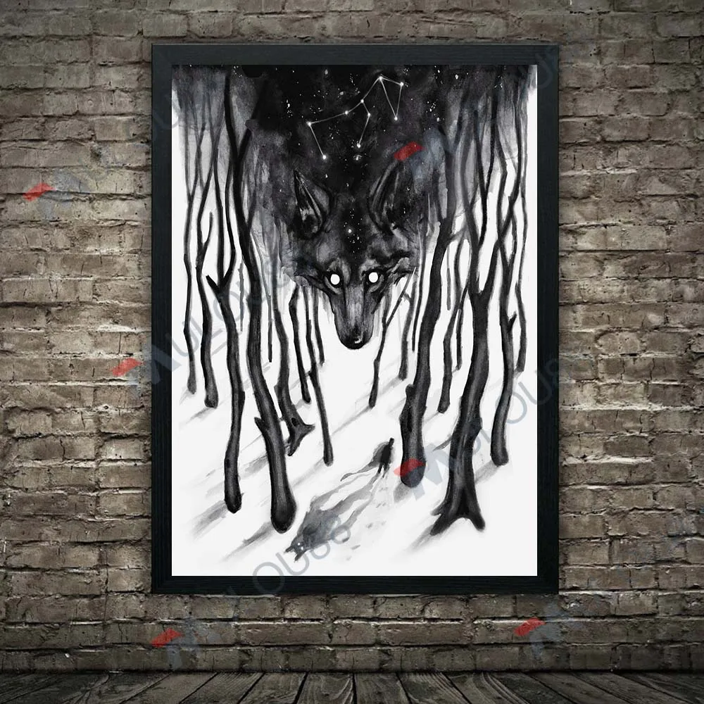 عظيم قديم واحد ومخلوق رعب خمر الرسم على لوحات القماش الجدارية الأحمر القلب شيطان مجردة ملصق فني وطباعة ديكور المنزل