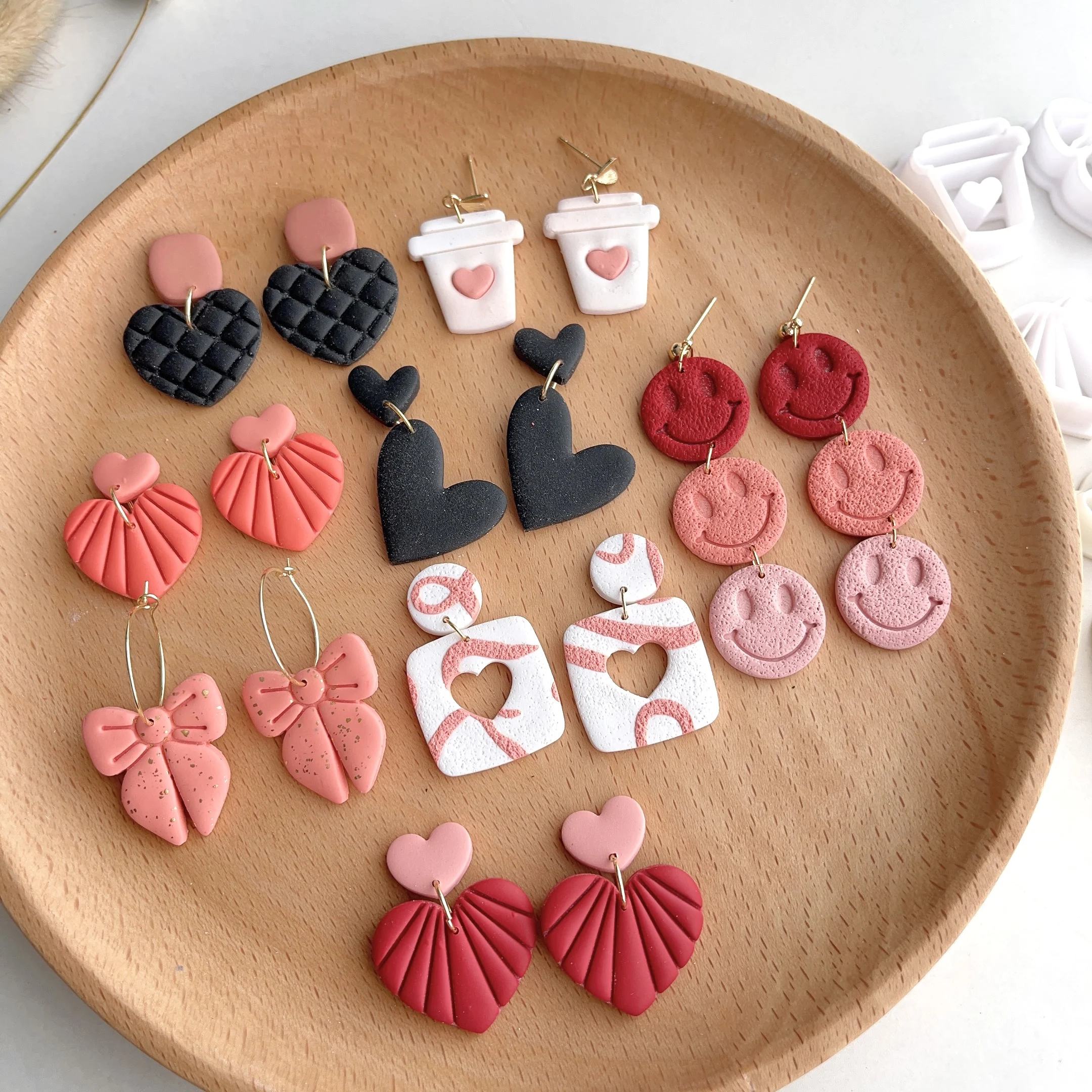 Love Heart Polymer Clay Cutters Valentine's Sweet Series Heart Shape Polymer Clay Polymer Clay Earrings Biżuteria Cutter