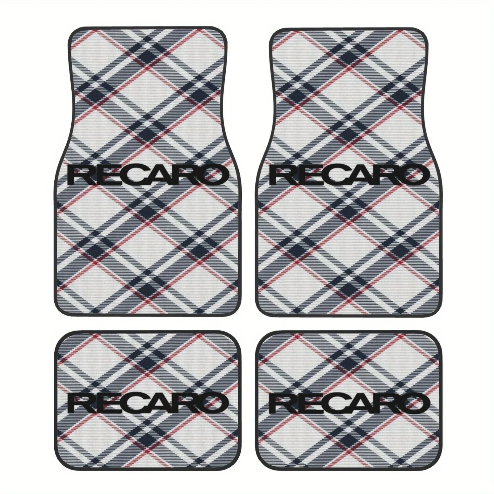 4 قطع من سجادات السيارات العصرية، عناصر الطباعة، تصميم جرافيك ثنائي الأبعاد، داخلية أنيقة للسيارة، مناسبة لمعظم الموديلات، تحسين التاس