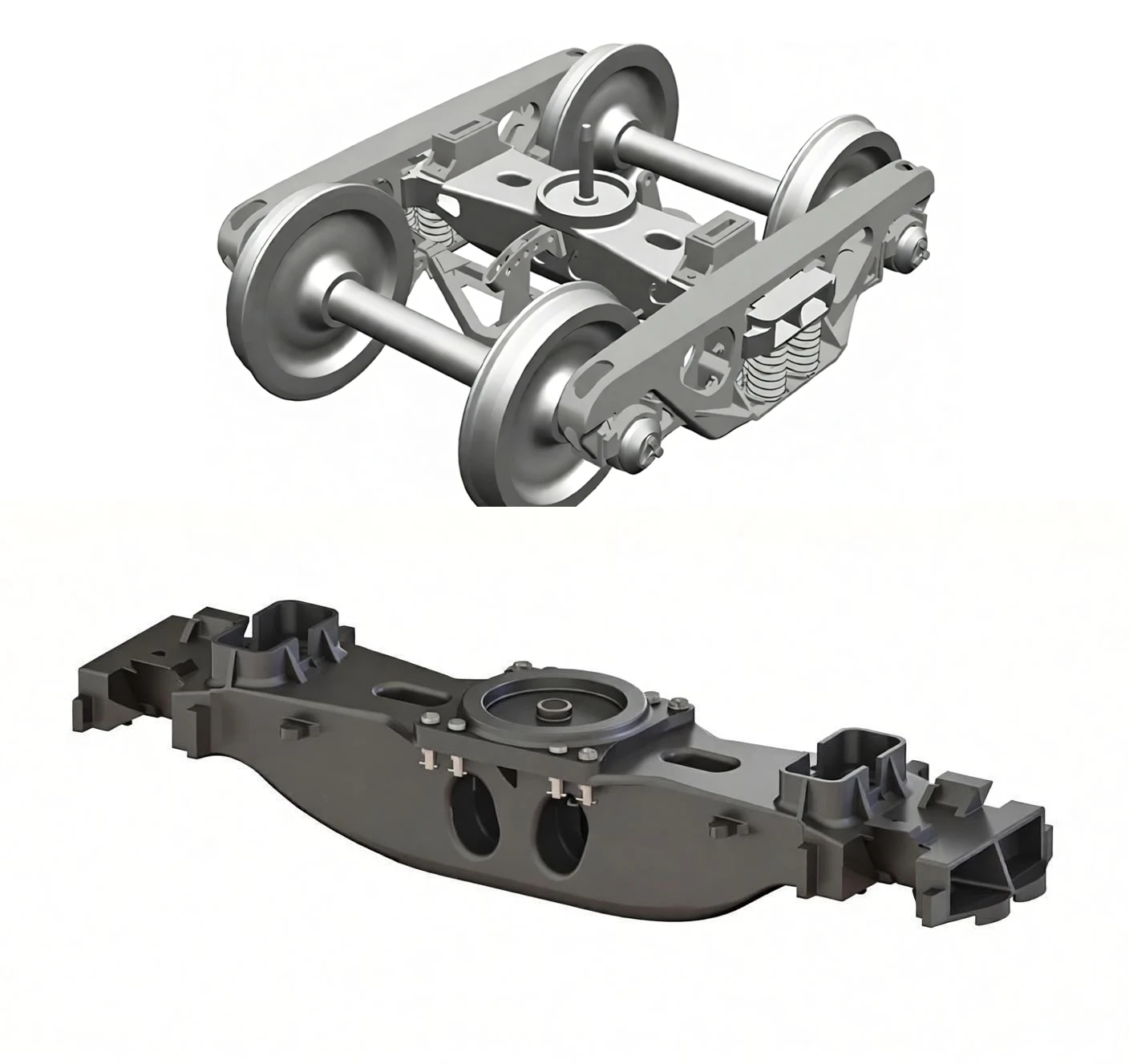 Custom Cast Metal Bogie Parts Train Side Frames Bolsters Customized Dimensions China Origin Casting/Forging ISO Certified 1 Year