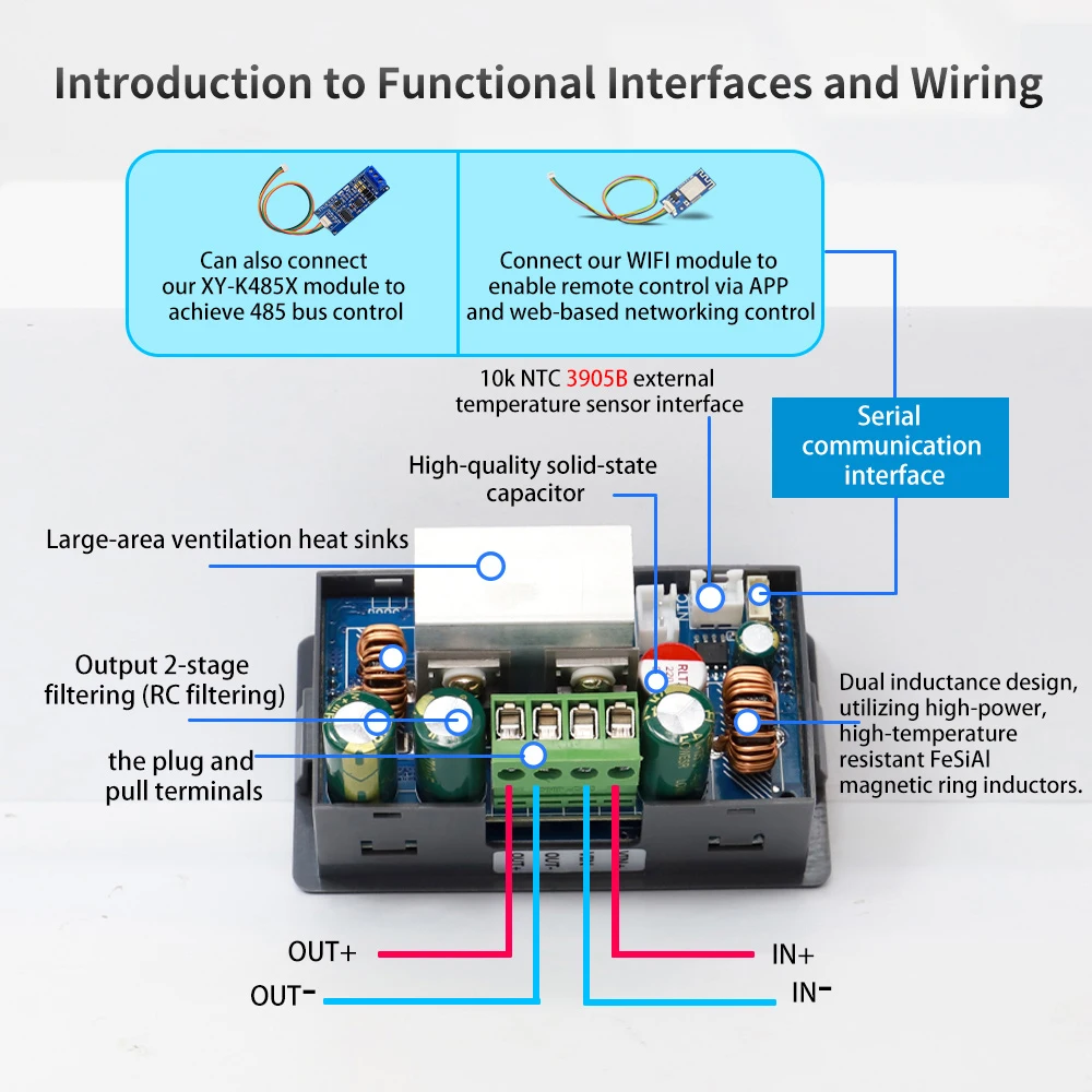 6-36V to 0-36V 60W 120W CNC Adjustable DC Voltage Regulator Power Supply Constant Voltage Constant Current Solar Charging Module