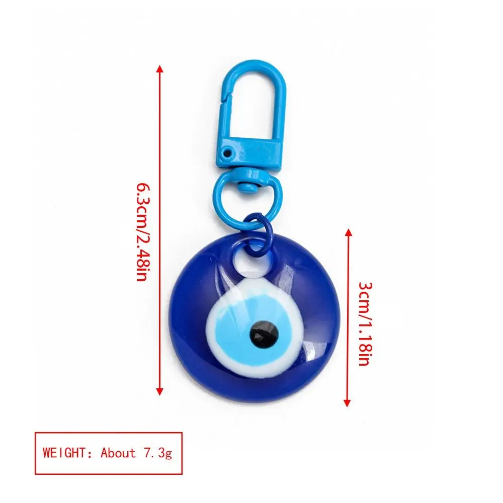 Dripping Oil Demon Eye Key Chain Mini Resin Korean Style Turkish Blue Eye Pendant Backpack Charms Key Ring Ornaments Gift