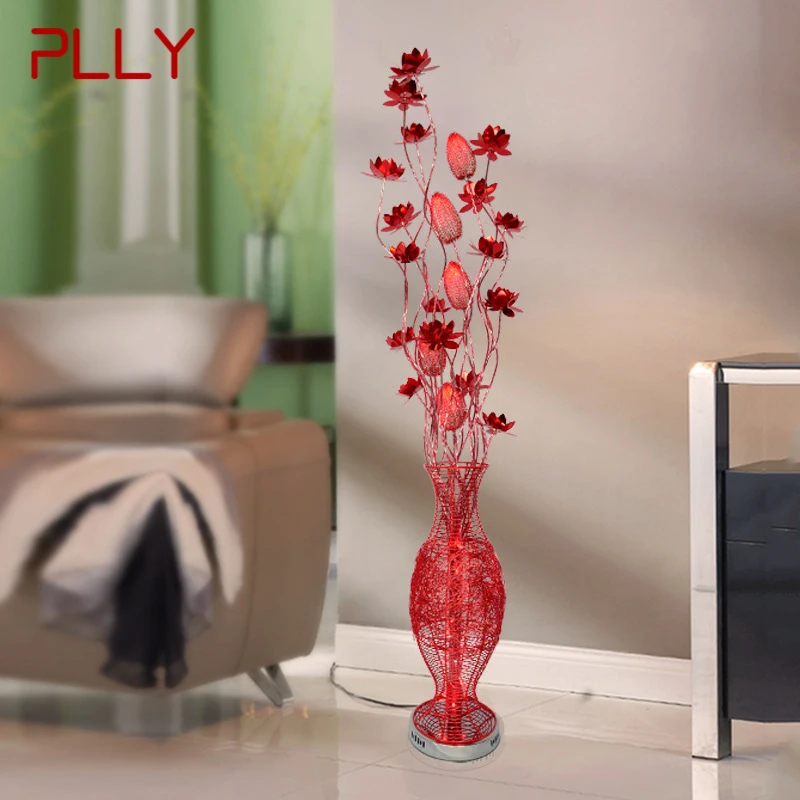 PLLY Nordic Flower Floor Lamp Modern Art Red  Living Room Sofa Bedroom Hotel LED Originality Decorative Standing Light