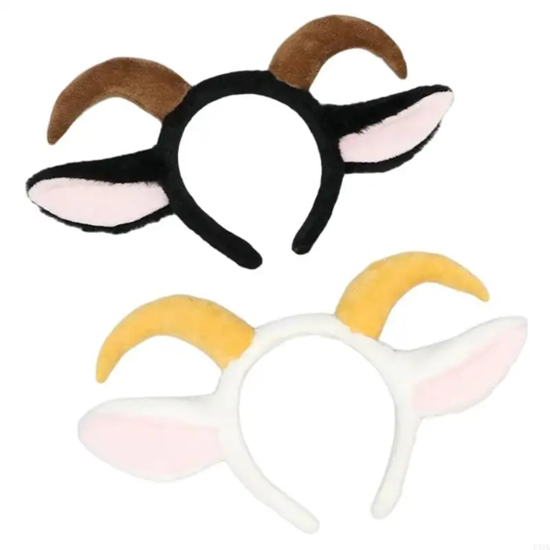 

P88B Women Hairbands Festive Lamb Horn Birthday Party Photo Props for Girl