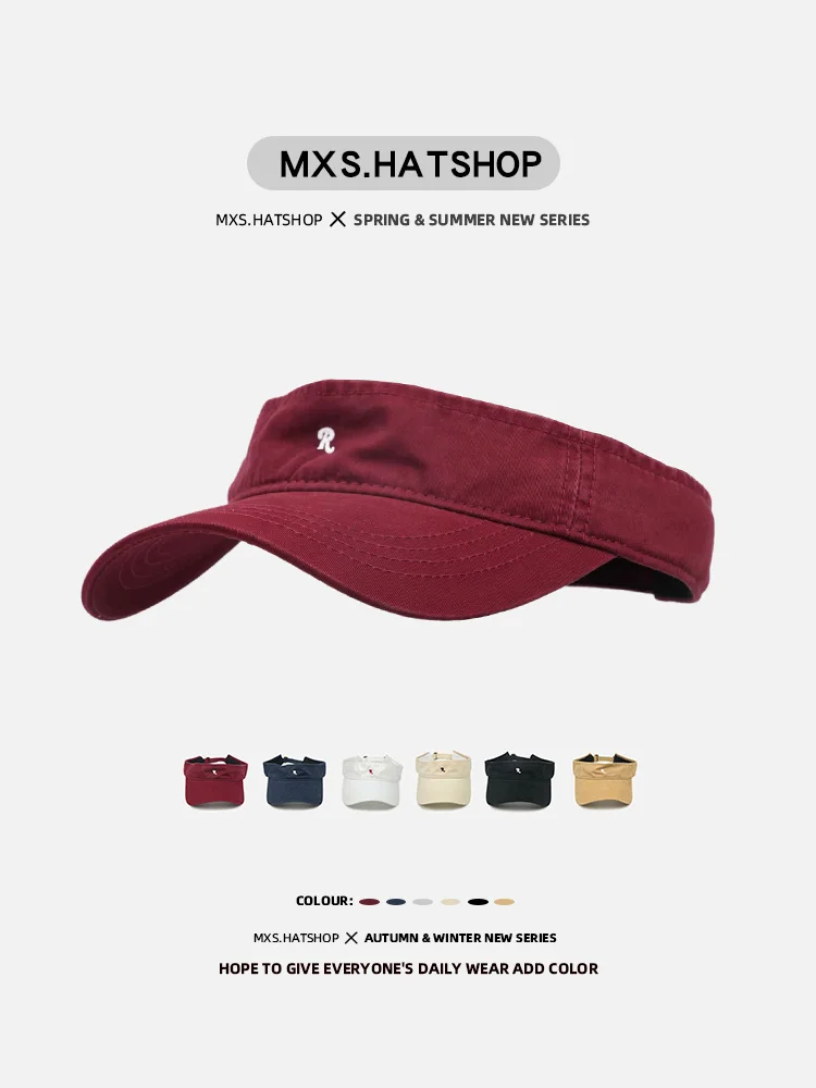 

Summer Outdoor Sunshade Visor Cap Men's and Women's Letter Embroidery Baseball Cap Retro Peaked Cap