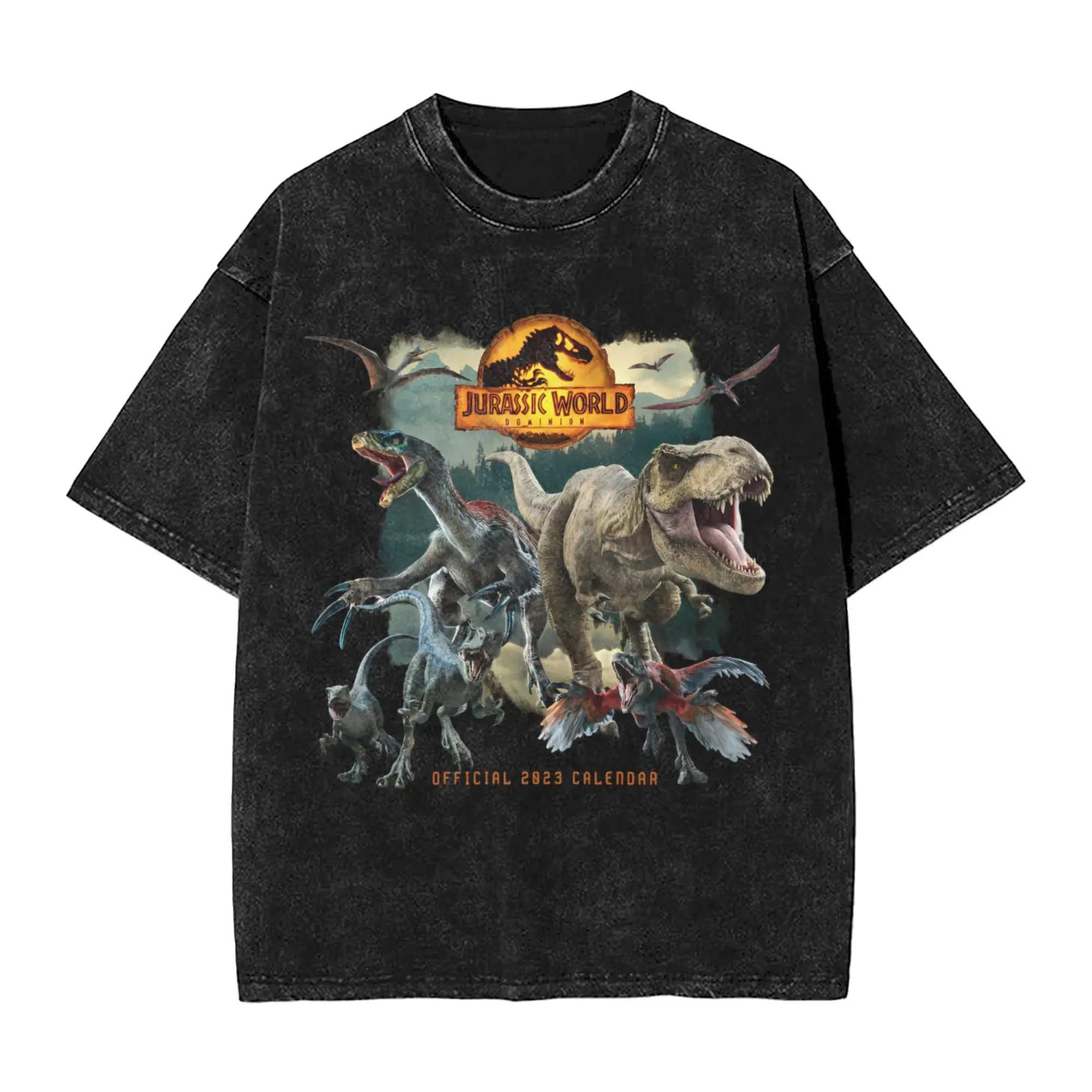 

Мужская футболка в стиле ретро, мытые футболки с изображением мира Юрского периода, модная пляжная футболка, потрясающие хлопковые топы «сделай сам», Лидер продаж