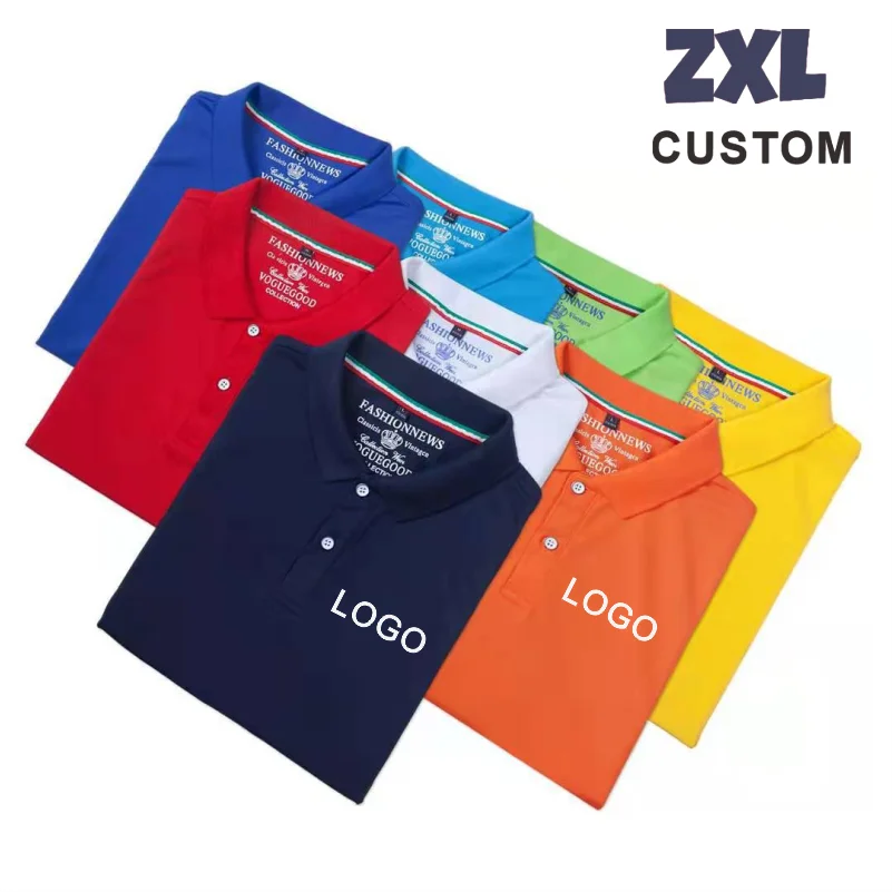 High -quality breathable Custom Polo shirts Summer Short Sleeve Solid Classic Polo Shirt Business Staff Company Uniform
