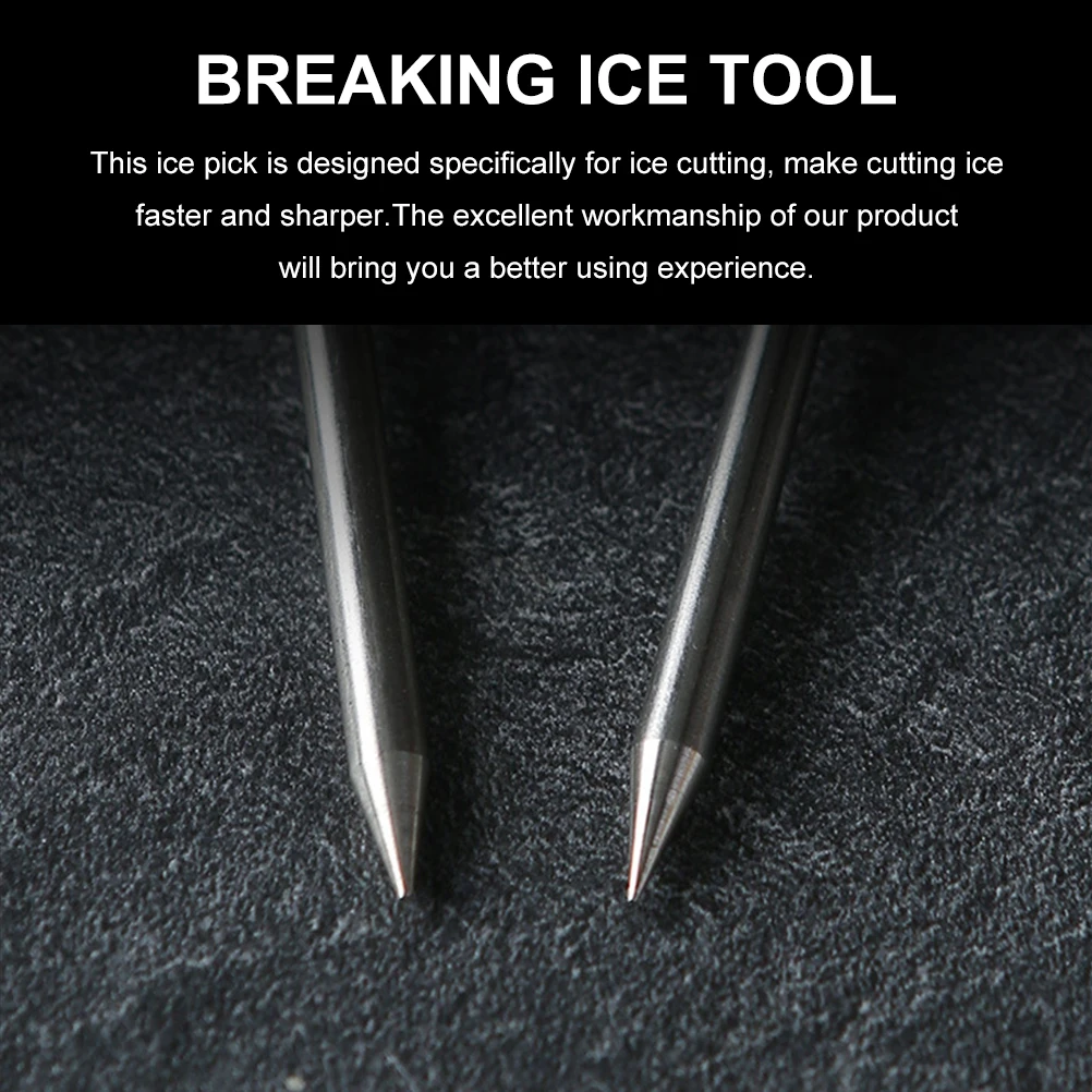 

2 pcs Ice Stainless Steel Pick Crusher Tool for Bars Kitchens Restaurants Store Clean Comfortable Grip