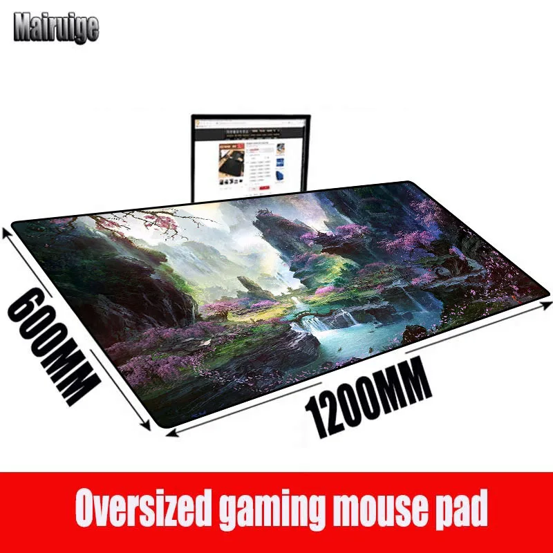 

Mouse Pad Large Gaming Setup Fantasy Gardens Computer Mat Table Mat Keyboard Pad Shangri-la Gamer Table for Pc Gamer Rug Setup