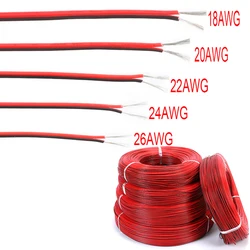 5/10 Meters 18/20/22/24/26 AWG Gauge AWG Electrical Wire Tinned Copper Insulated PVC Extension LED Strip Cable Red Black