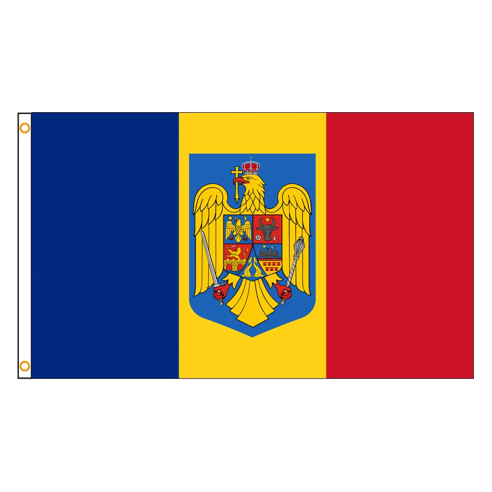 3x5 Ft Romania Flag Vivid Color and Fade proof Canvas România Flags Polyester with Brass Grommets 3 X 5 Ft