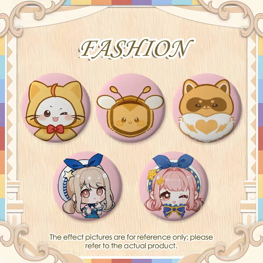 

Game Cute N-NikkiS Kawaii Badges Round Exquisite Badge Brooches Creative Pins For Clothes Hat Backpack Gift Accessories