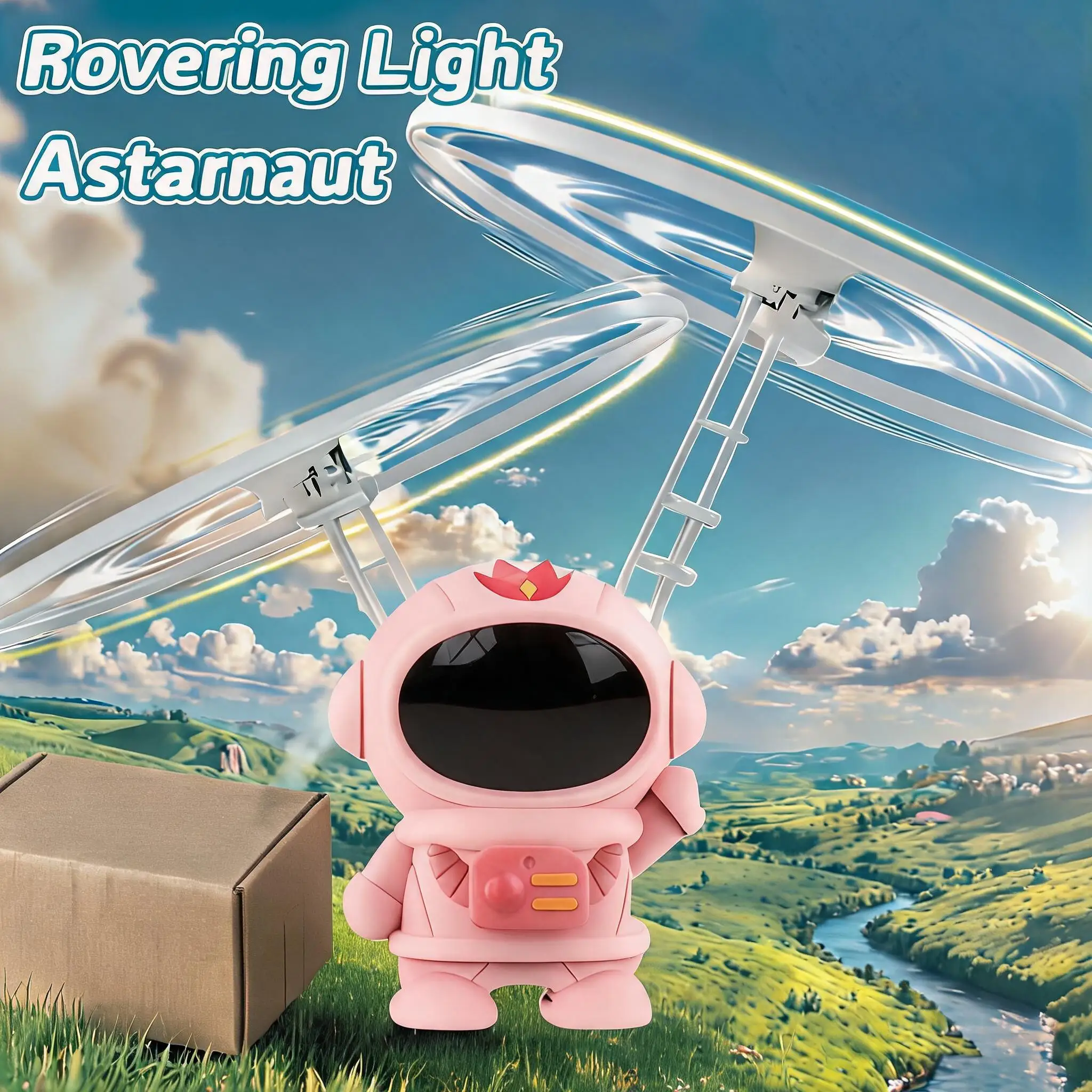 

2026 Magic Levitating LED Flying Robot Astronaut IR Induction Hand Control UFO Drone Spin 360 Mini Amusement Park Toy Kids Gifts