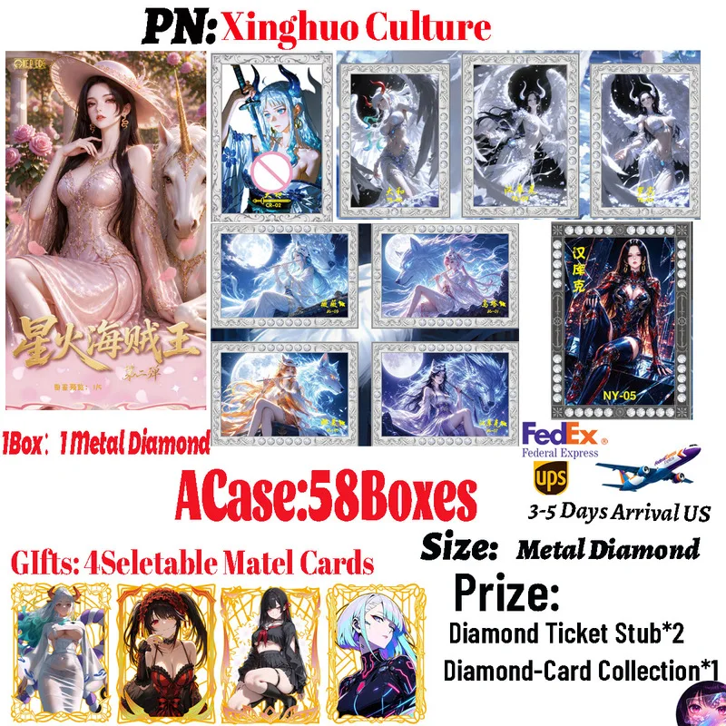 One Piece Wave 2 Metal Diamond Cards  Nami Boa Hancock Popular Goddess Waifu ACG Desktop Hobby Gifts Wholesale for Collectors