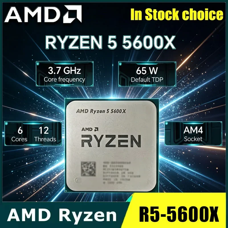 

AMD Ryzen 5 5600X R5 5600X 6-Core 12-Thread 4.6GHz Unlocked AM4 Socket Gaming Desktop Processor CPU No Box