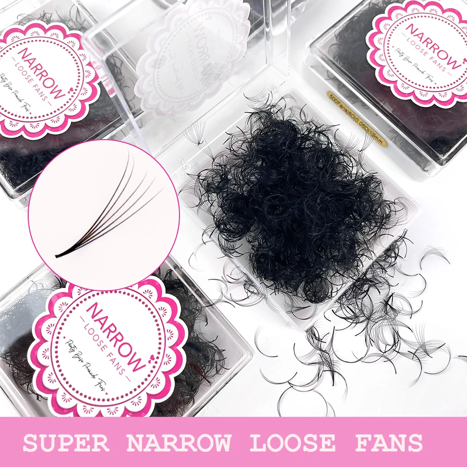 

New Style Super Narrow Loose Fans Pointy Base Premade Fan Eyelash Extension 4D/5D/6D/7D/8D Russia Volume Eyelash Loose Fan Cilia
