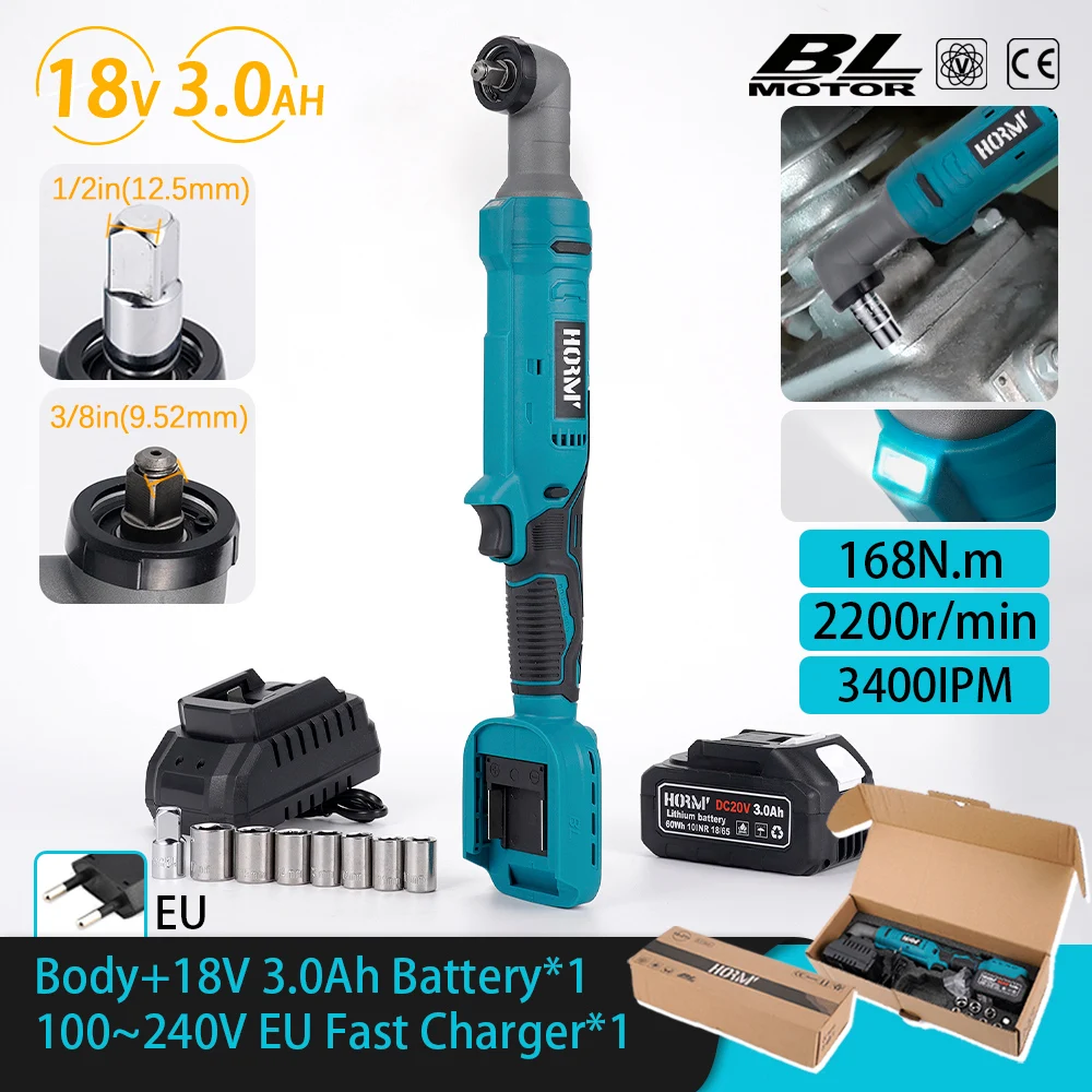 168N.M Brushless Cordless Electric Impact Wrench 1/2'' Removal Screw Nut Repair Tools Rechargeable For Makita 18V Battery