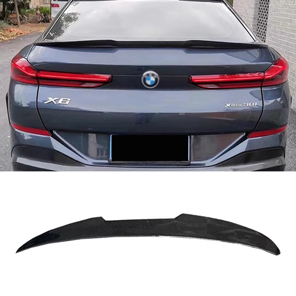 

For BMW X6 G06 2020 21 22 23 24 Real Carbon Fiber Car Rear Trunk Lid Ducktail Spoiler Wings Exterior Tuning Accessories Parts