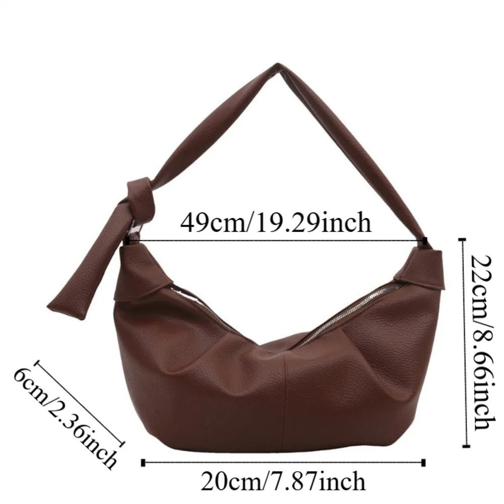 ソフトレザークロワッサンクロスボディバッグヴィンテージ大容量餃子ショルダーバッグ韓国スタイルソリッドカラープリーツホーボスバッグ