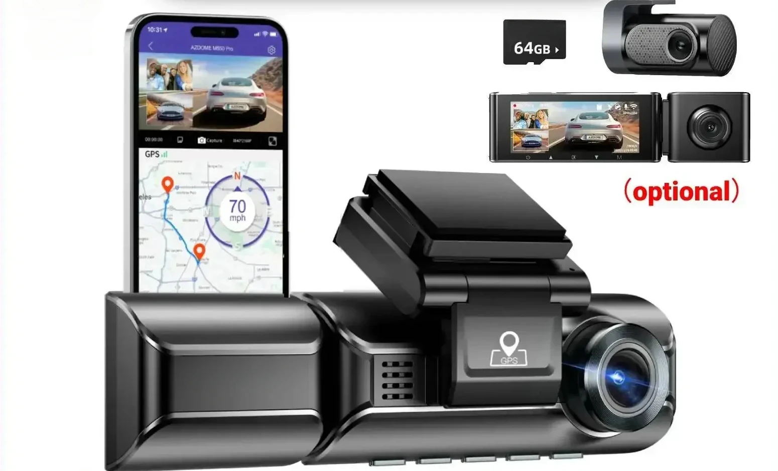 Upgrade M550 Pro Car DVR Dash Cam 4K 5.8Ghz WiFi 2/3 Cameras Front/Cabin/Rear Cam GPS Night Vision Parking car accessories