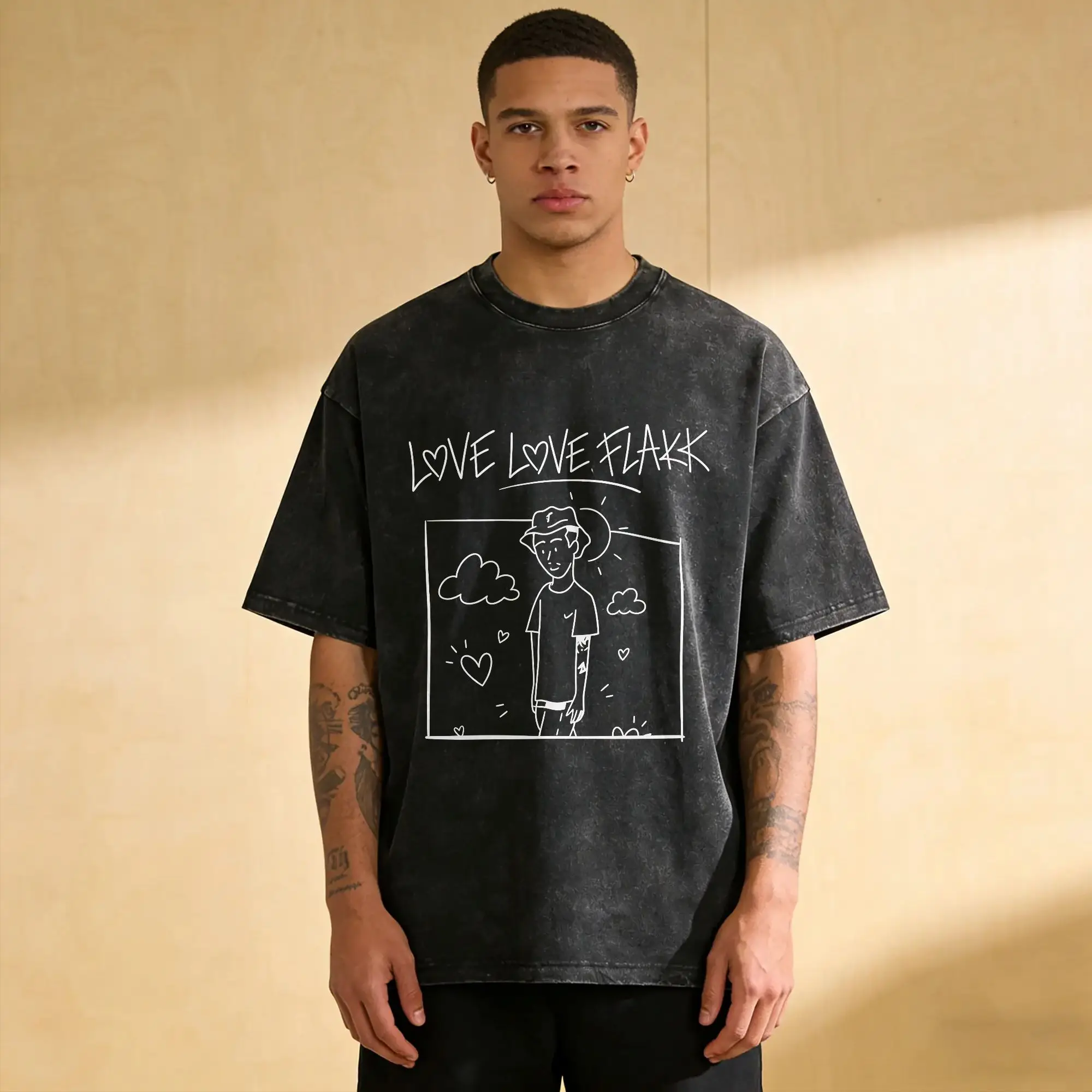 Rapper RELS B Love Love Flakk Album 2026 T Shirt  Popular T Shirts Short Sleeve Streetwear Tshirt Summer  Oversized Top Tees