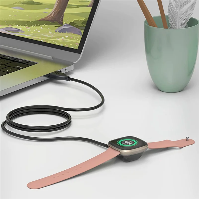 

B49CСовместимость с зарядным устройством Fitbit Sense и Versa 3, сменный USB-кабель для зарядки, подставка для шнура для часов Versa 3 и Sense, 3,3 фута