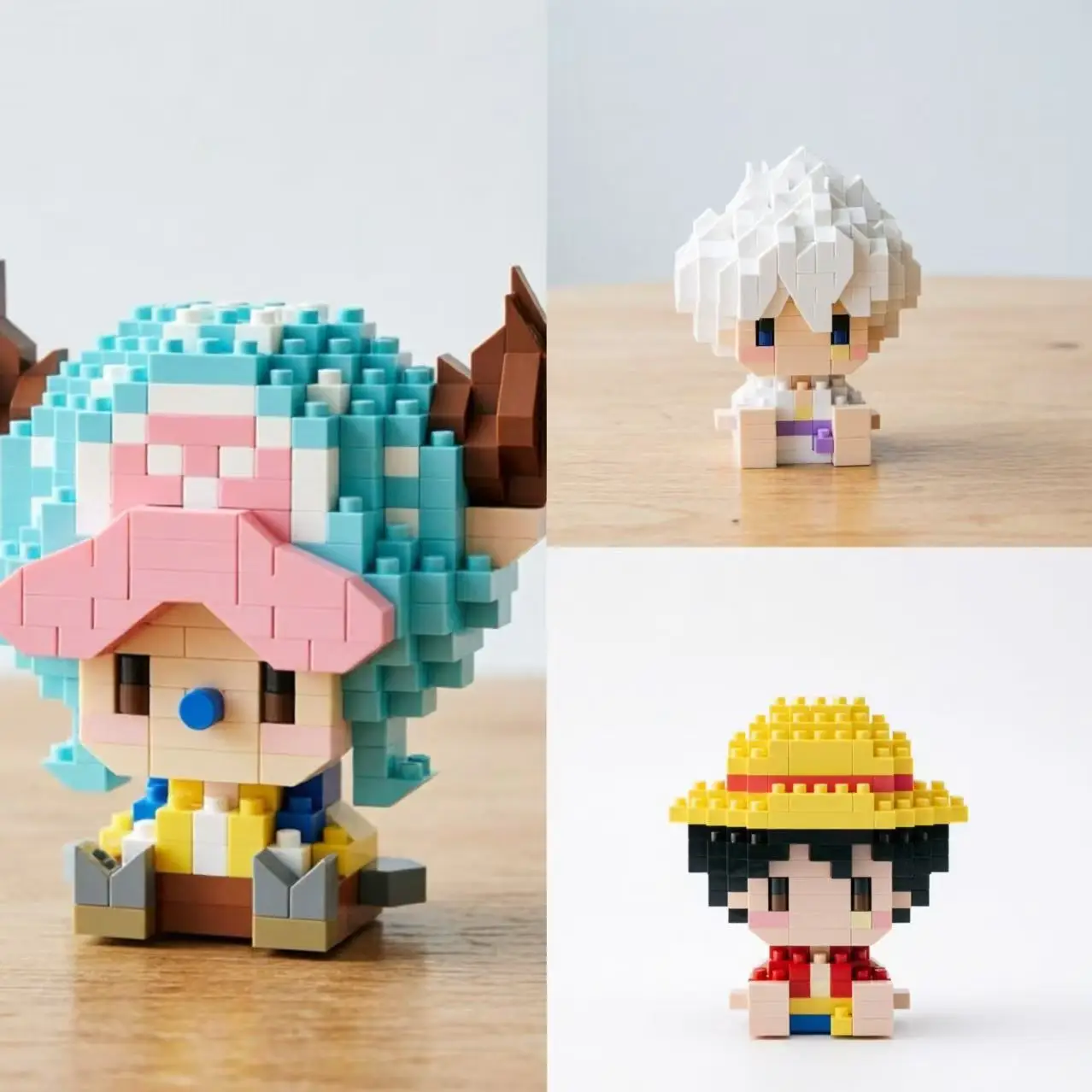 One Piece Anime Chopper Luffy Baustein-Set, 315 Teile M200 Mikro-Bausteine Spielzeug für Erwachsene Sammlerstück Heim-Schreibtisch-Deko Geschenk
