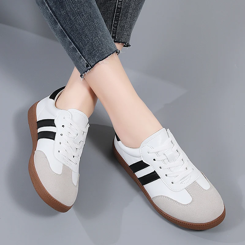 2024 Women Sneakers Fashion Shoes Spring Trend Casual Flats Female New Fashion Comfort White Vulcanized Platform Shoes for Women