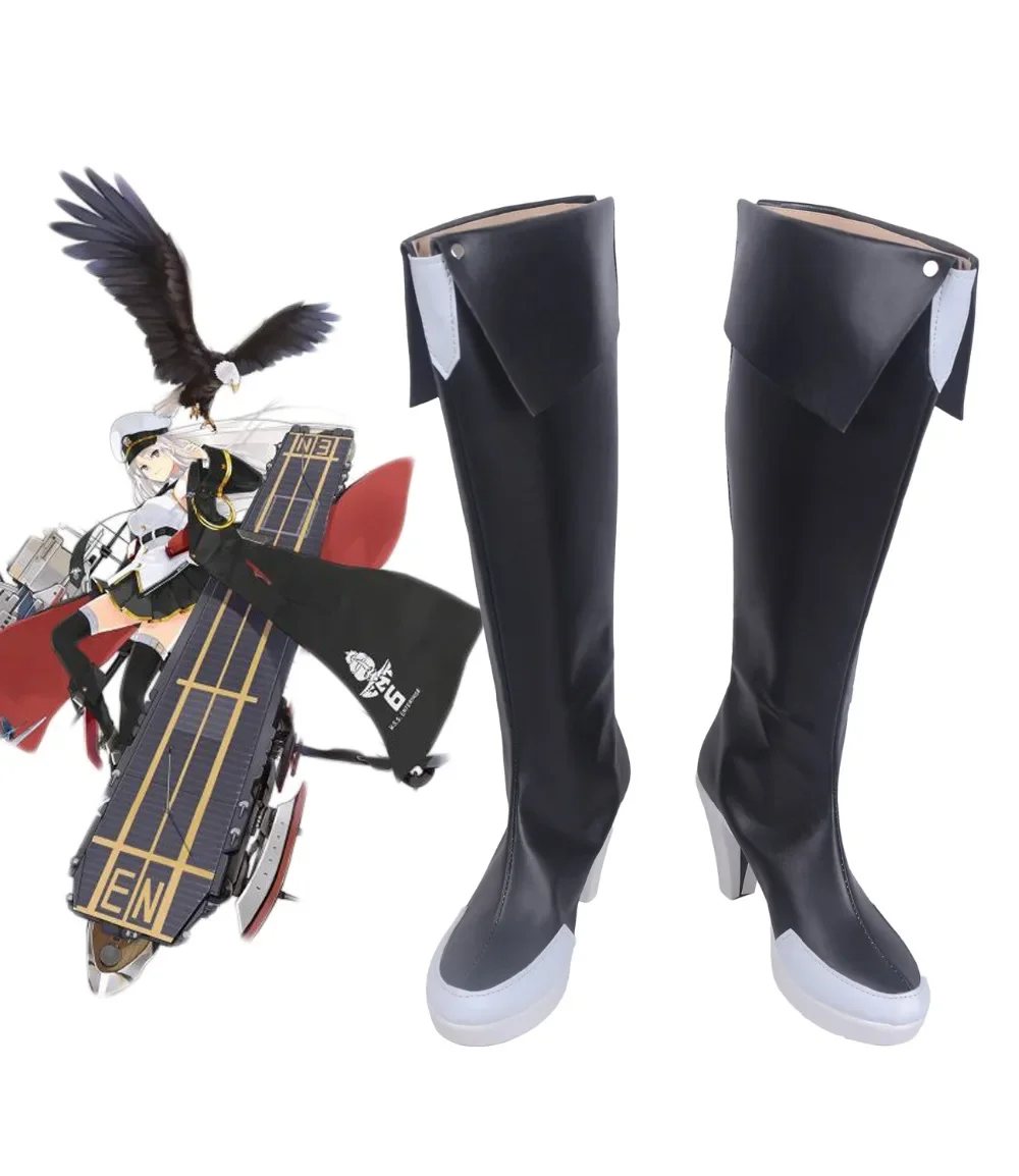 

Azur Lane USS Enterprise Cosplay Boots Black Shoes Custom Made