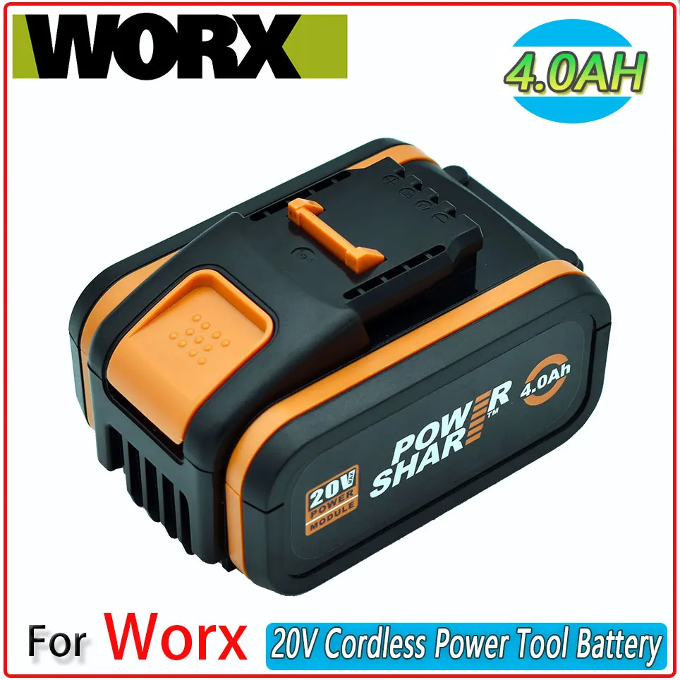 For Worx 20V 4.0Ah Lithium battery Rechargeable WA3553 WA3553.1 WA3551 WA3570 for All WORX Electric and Garden Tools