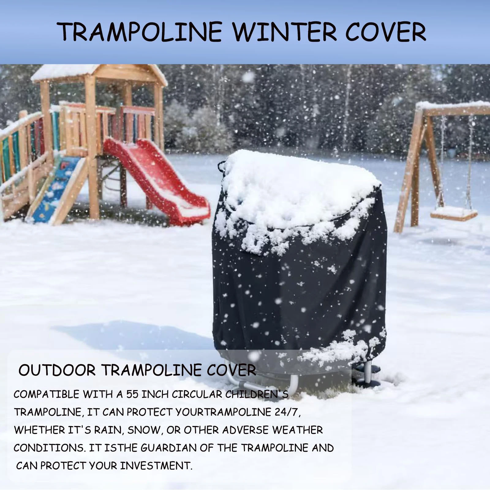 

Oxford Kids Mini Trampoline Cover Waterproof -Resistant Toddler Trampoline Covers with Handles for Round Trampolines