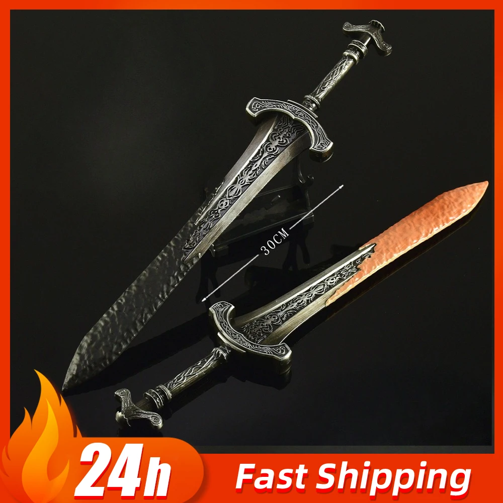 

30 см eldenn Gargoyle's Blackblade Game Периферийное оружие Модель Кожаный чехол Издание Реквизит для косплея Игрушечный меч Орнамент Подарок для мальчика