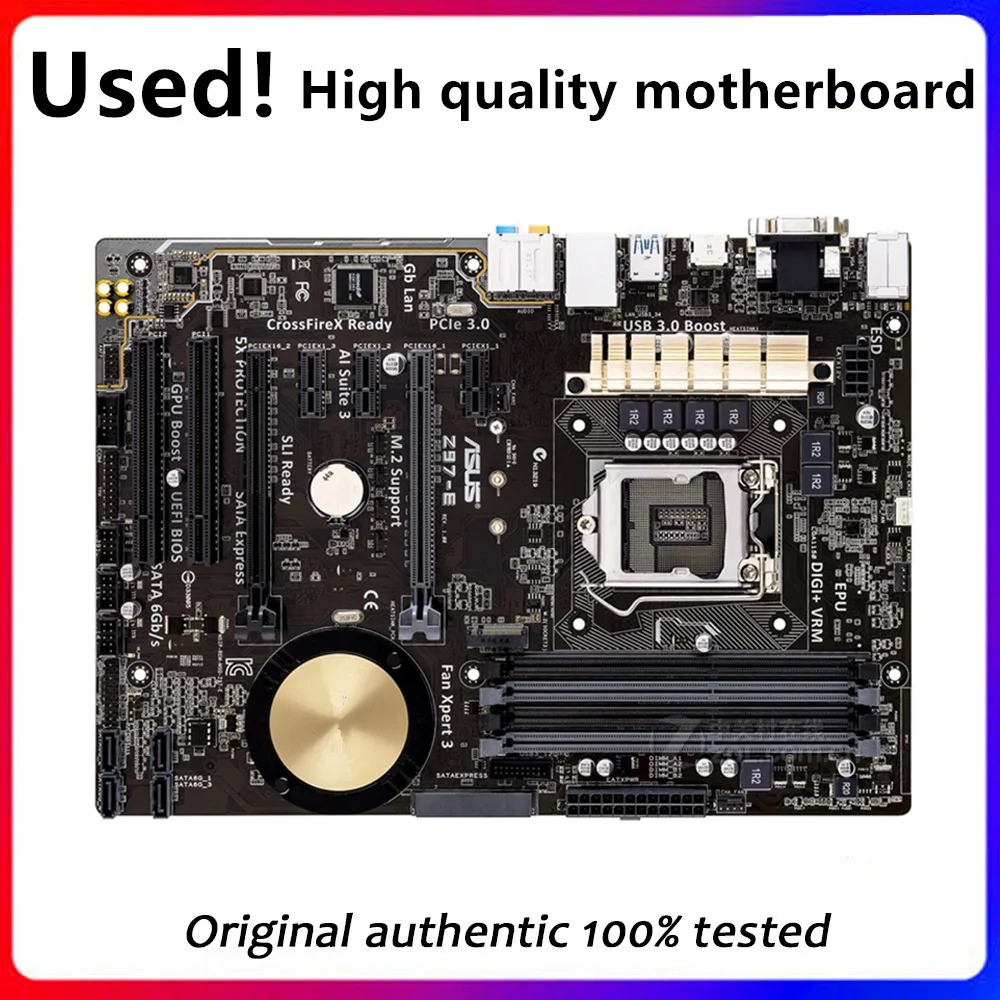 For Asus Z97-E Desktop Motherboard Z97 LGA 1150 For Core i7 i5 i3  SATA3 USB3.0  Original Used Mainboard