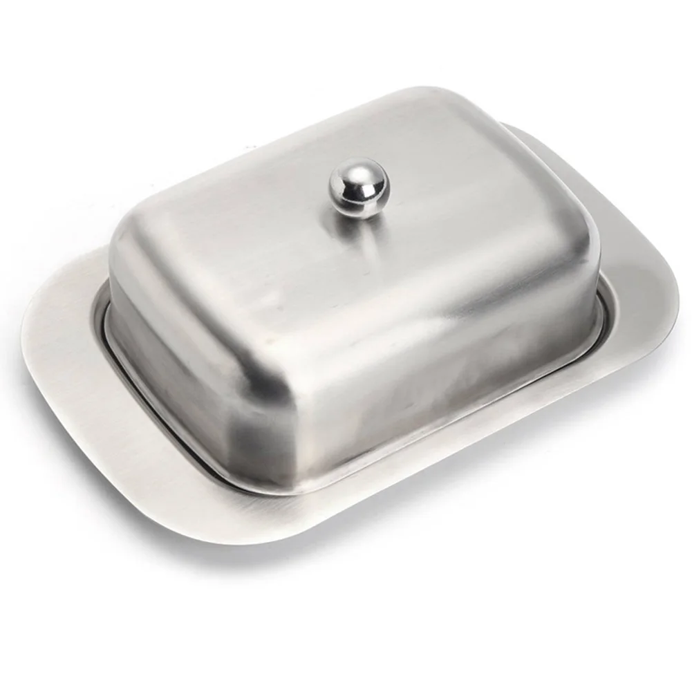 Stainless Steel Butter Dish Butter Serving Tray With Lid Butter Serving Container Cheese Storage Keeper Tray Kitchen Dinnerware