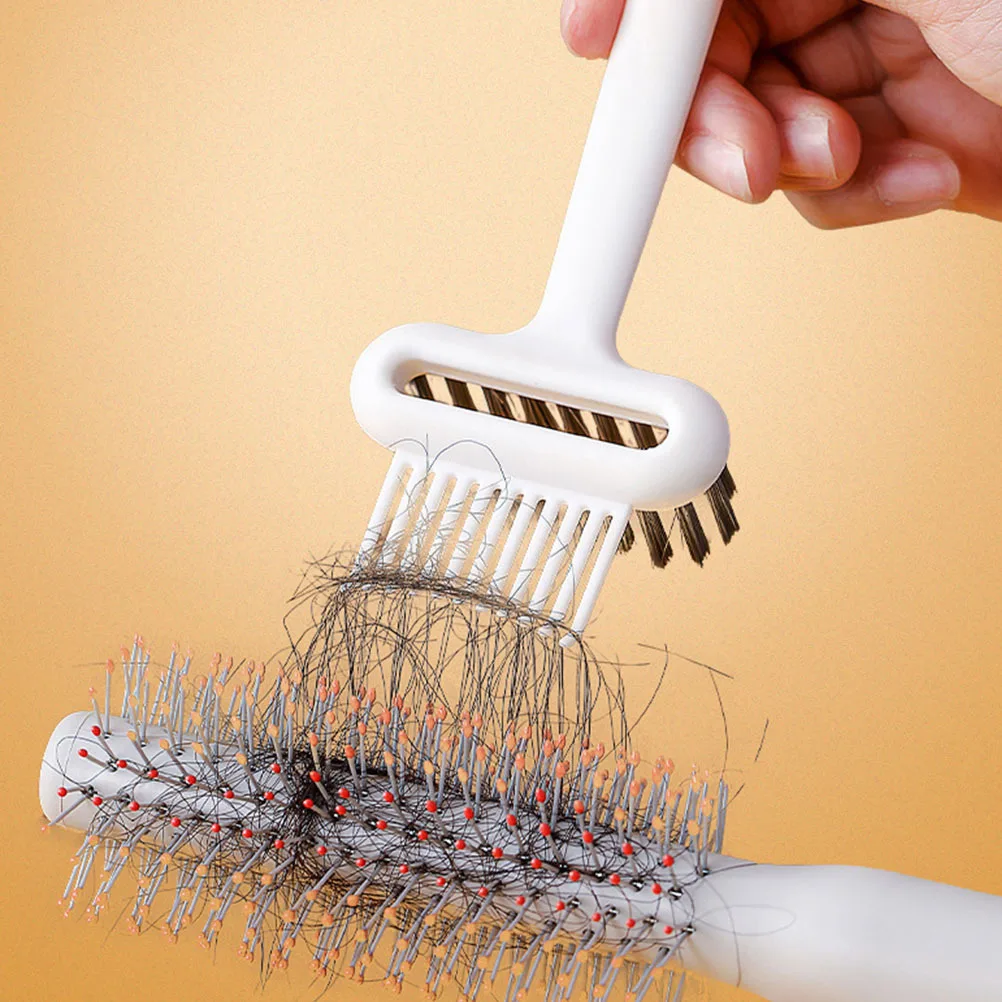 2 pçs pente escova de limpeza escova de cabelo ferramenta de limpeza ancinho design para salão de remoção de cabelo embutido uso doméstico airbag pente mais limpo