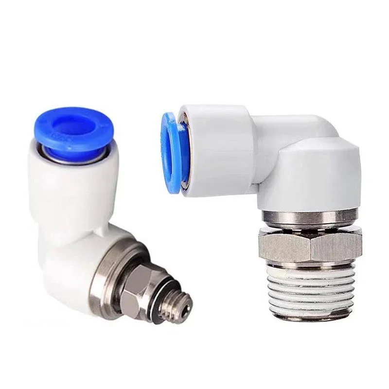 Pneumatic 360 Degree High Speed Rotating Hose Male Thread Quick Connector Right Angle Quick Elbow Connector M5