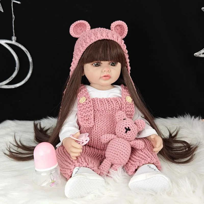 

22Inch Realistic Reborn Baby Dolls 55CM Lifelike Girl Doll Full Soft Silicone Body Princess Toddler Bebe Birthday Gift Toy