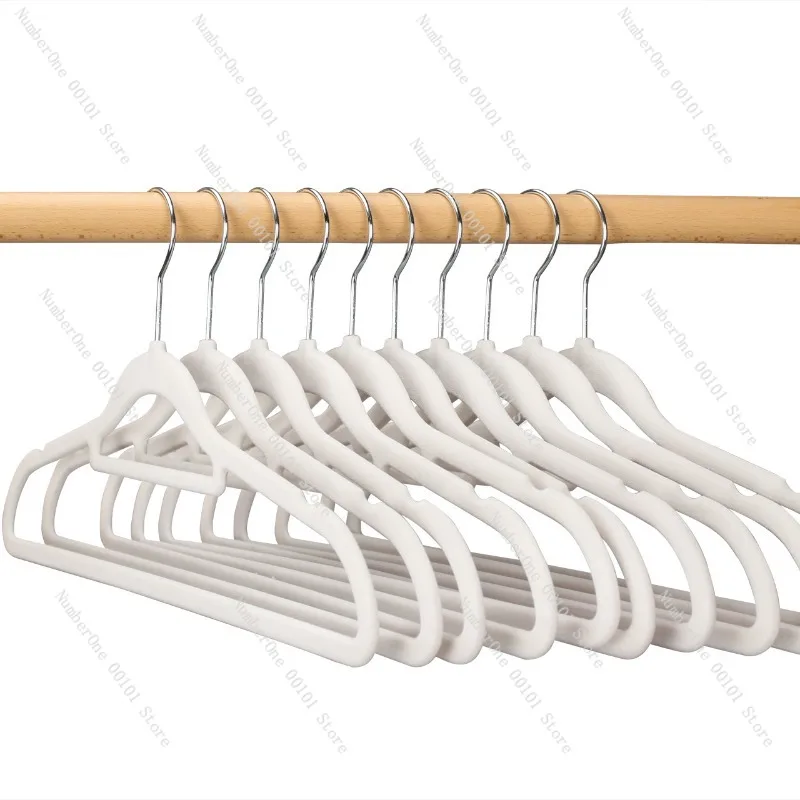 Non Slip Clothes Hangers Flocking Hanger Anti Slip Clothes Rack Wardrobe Organizer Clothes Drying Hanger Space Saving