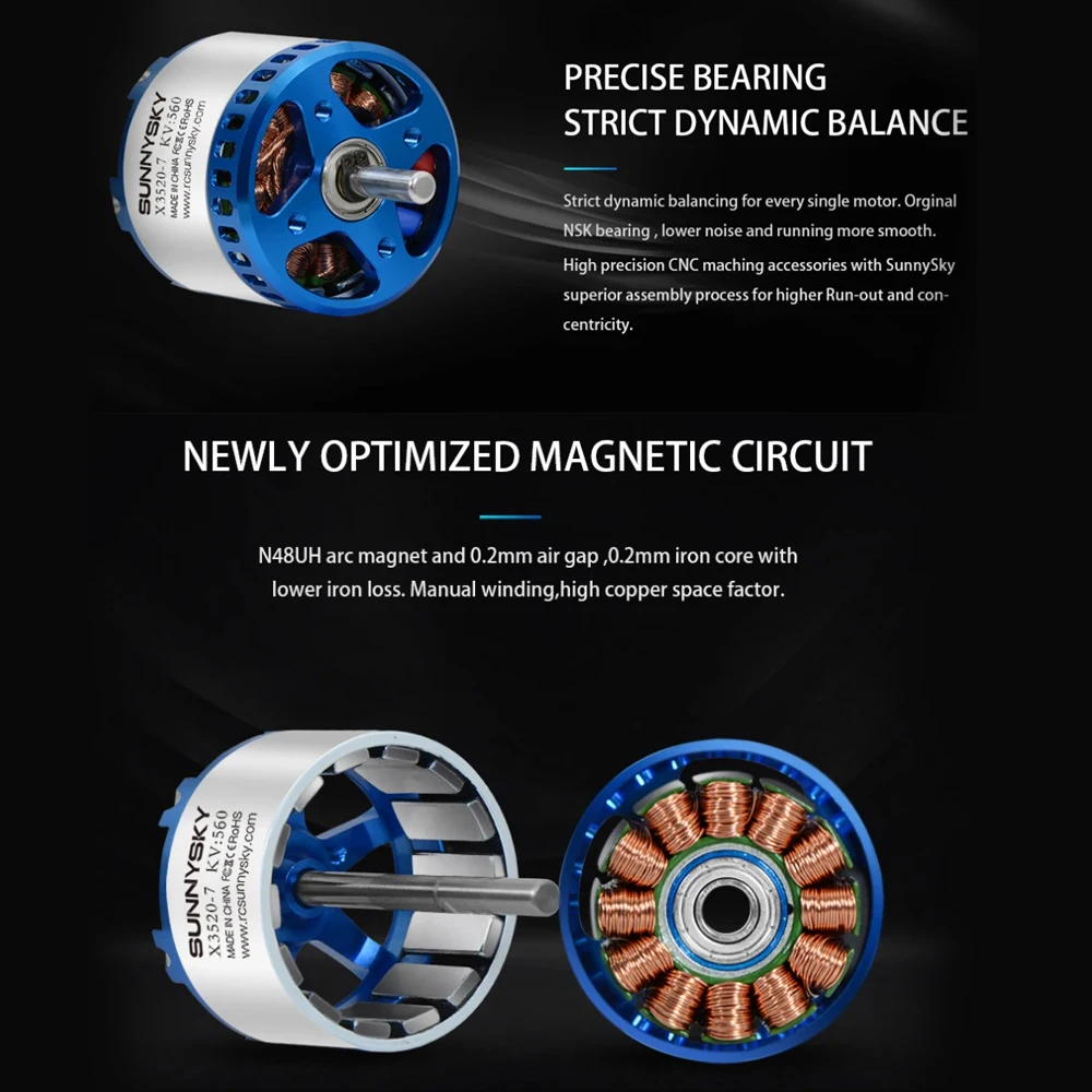 SUNNYSKY X3520-III X3530-III 560KV Brushless Motor with Box for RC Quadcopter Airplanes Fixed Wing Plane O thumbnail 3