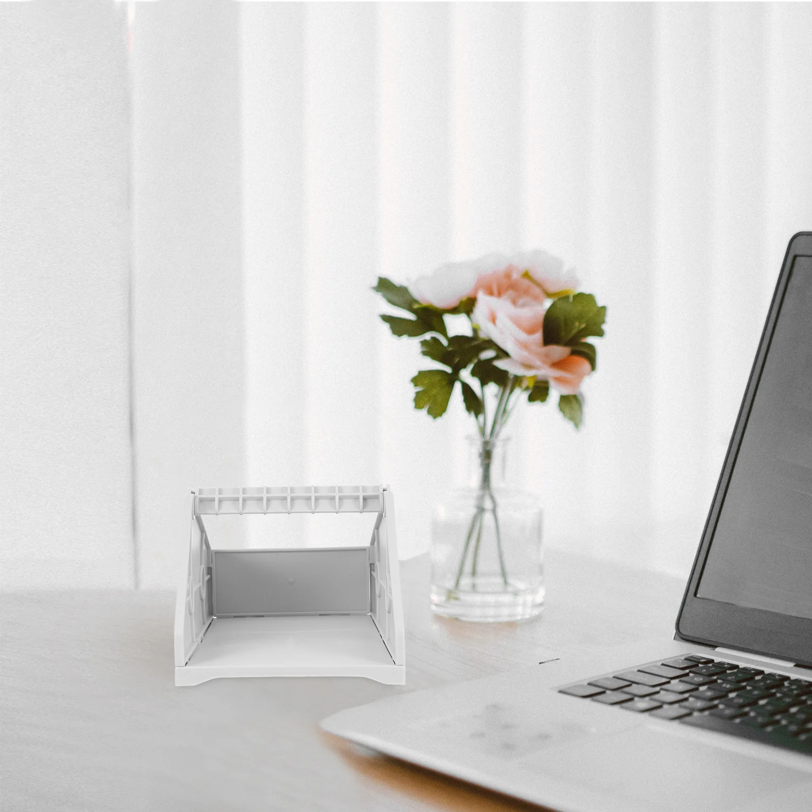 

White Thermal Printer Paper Holder Label Roll Organizer for Office Desktop Compact Size Stable Placement Easy Installation