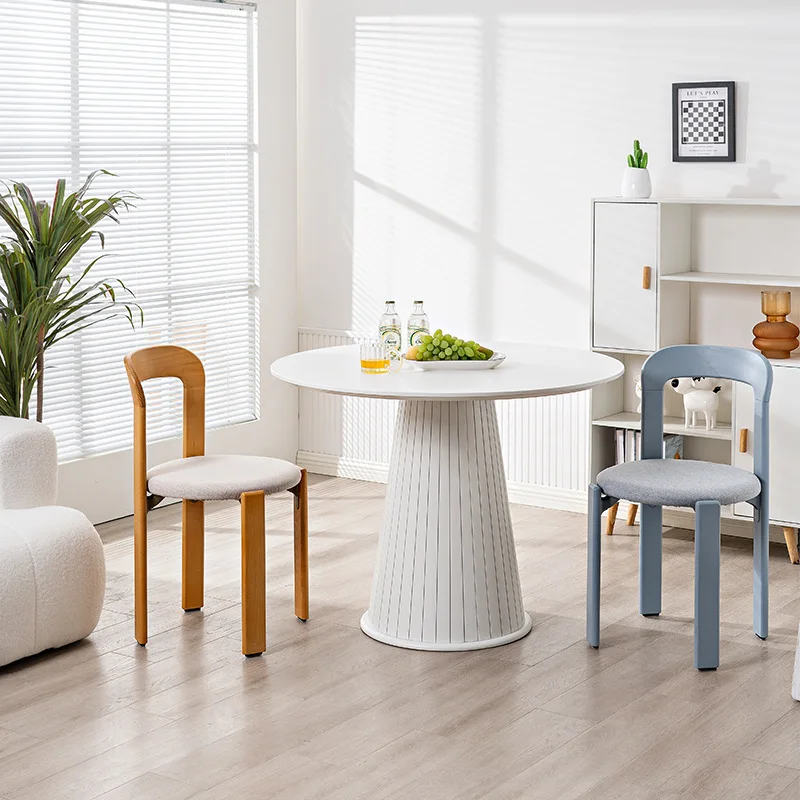 simple restaurant dining table rock slab eating round small apartment Internet celebrity round table