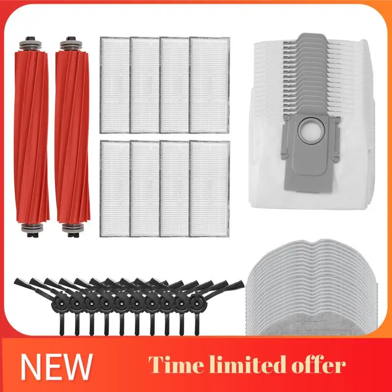 

ABHU For Roborock S7 Max Ultra Q100TSC Main Side Brush Hepa Filter Mop Cloth Dust Bag Accessories Replacement Parts