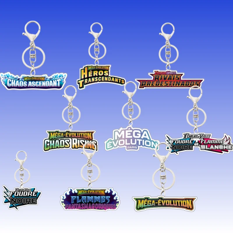 Porte-clés pendentif en acrylique de 5 cm pour cartes PTCG Mega-Evolution SV10 SV11 151, carte animée, porte-clés en acrylique, pendentif pour sac à dos