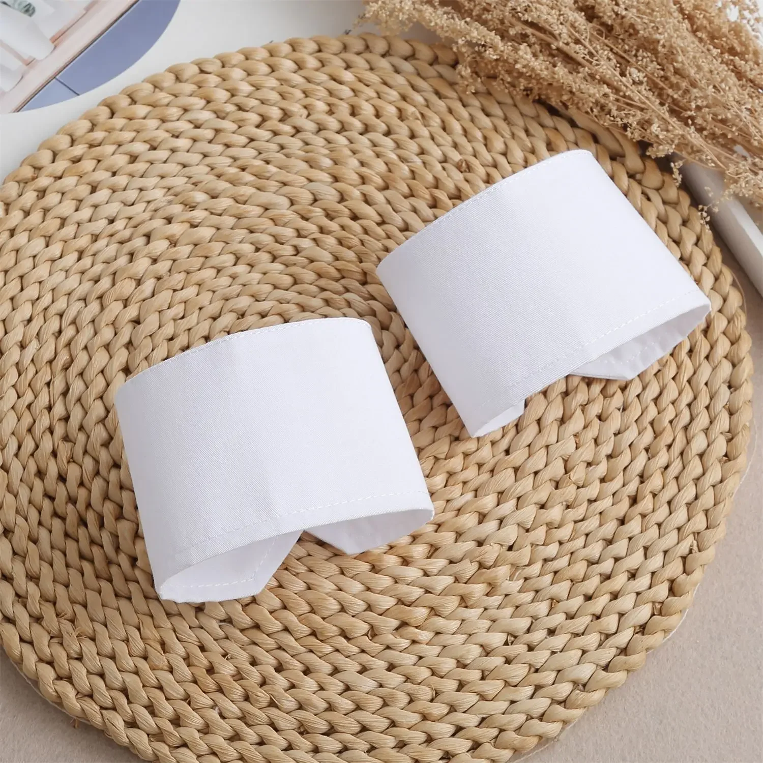 여성 셔츠용 정장 스타일 검정 단추 손목 가짜 커프스 탈부착 가능한 장식용 짧은 가짜 플레어 소매