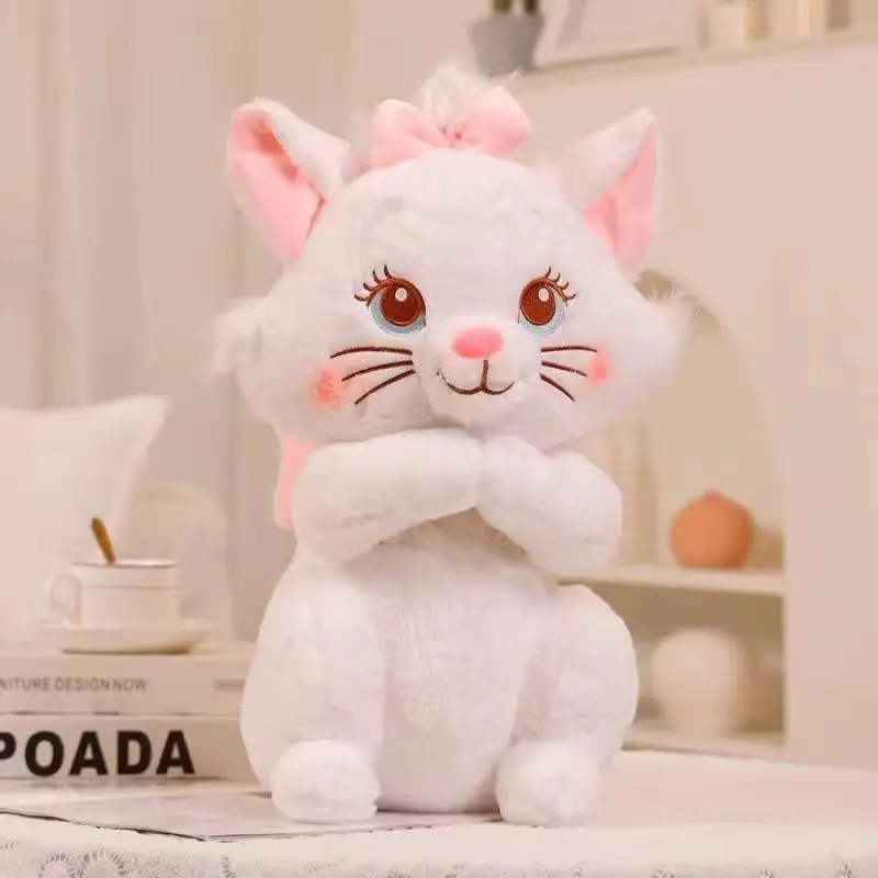 Nueva muñeca de gato María, muñeca sentada de felpa de dibujos animados, corazón cautivo, rosa, chica Kawaii, corazón, ojos grandes, gato, regalo exquisito y hermoso